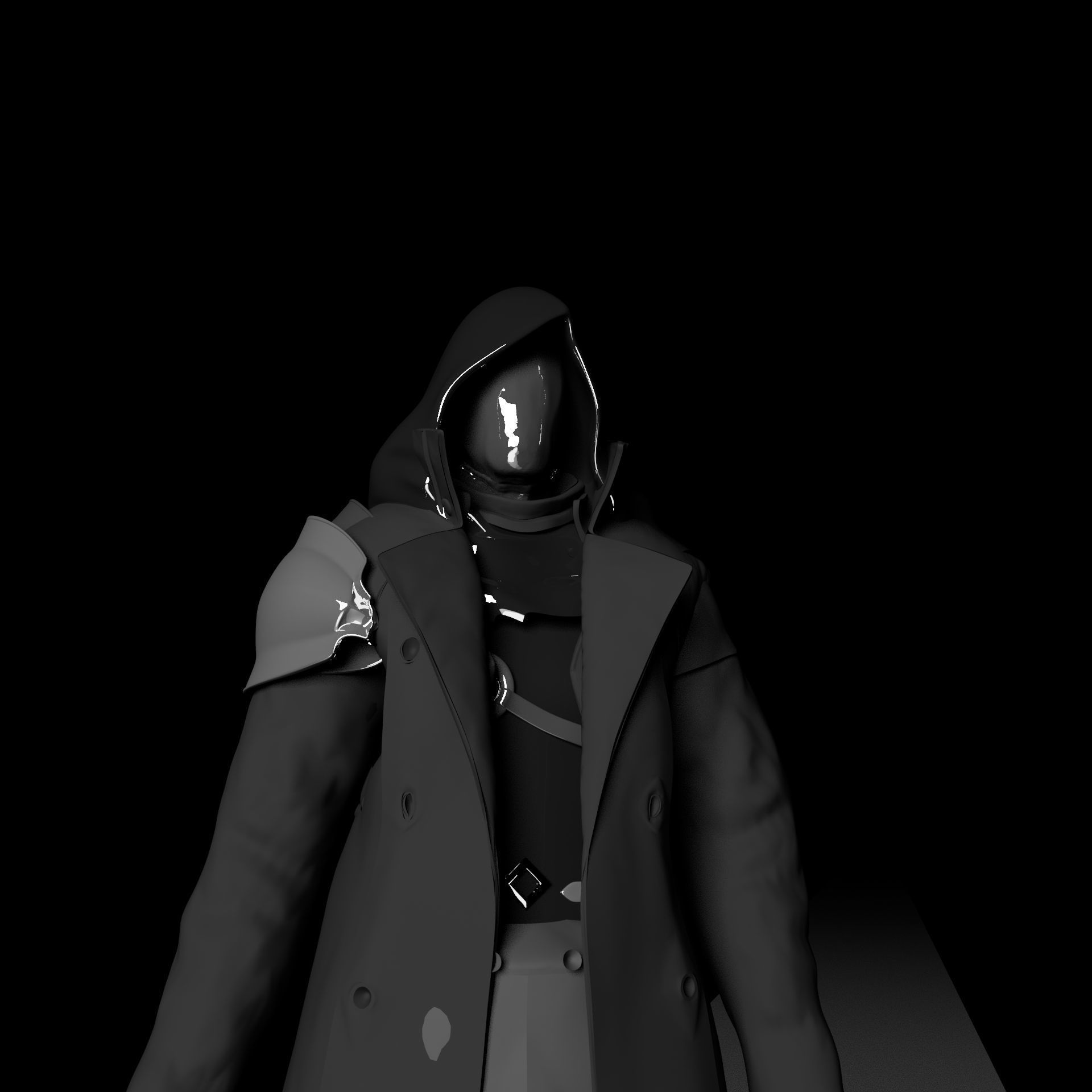 Black-Clad Antihero Rigged 3D Model 3D model_3
