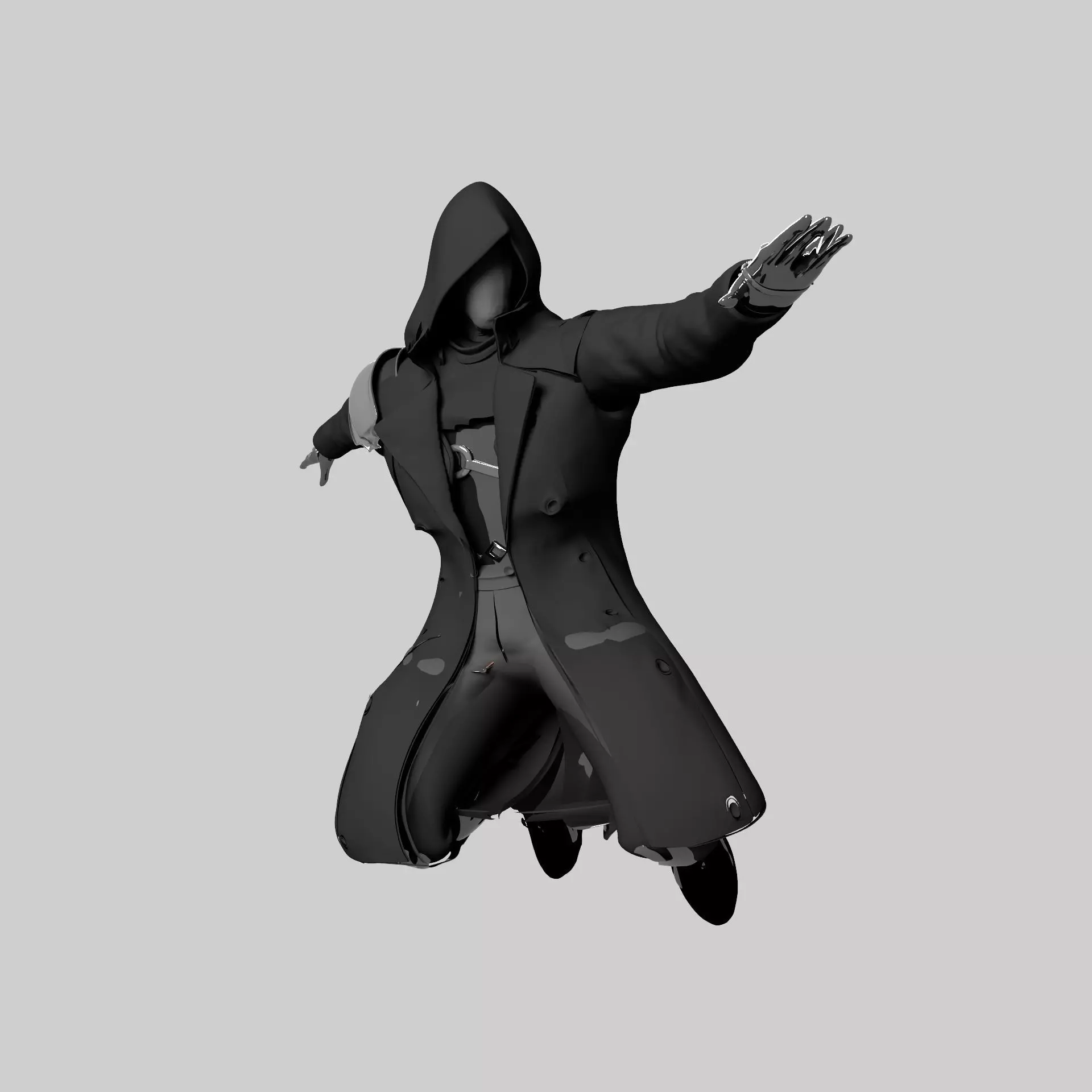 Black-Clad Antihero Rigged 3D Model 3D model_0