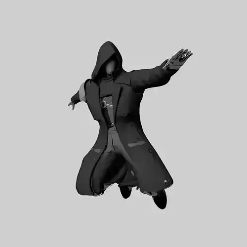 Black-Clad Antihero Rigged 3D Model