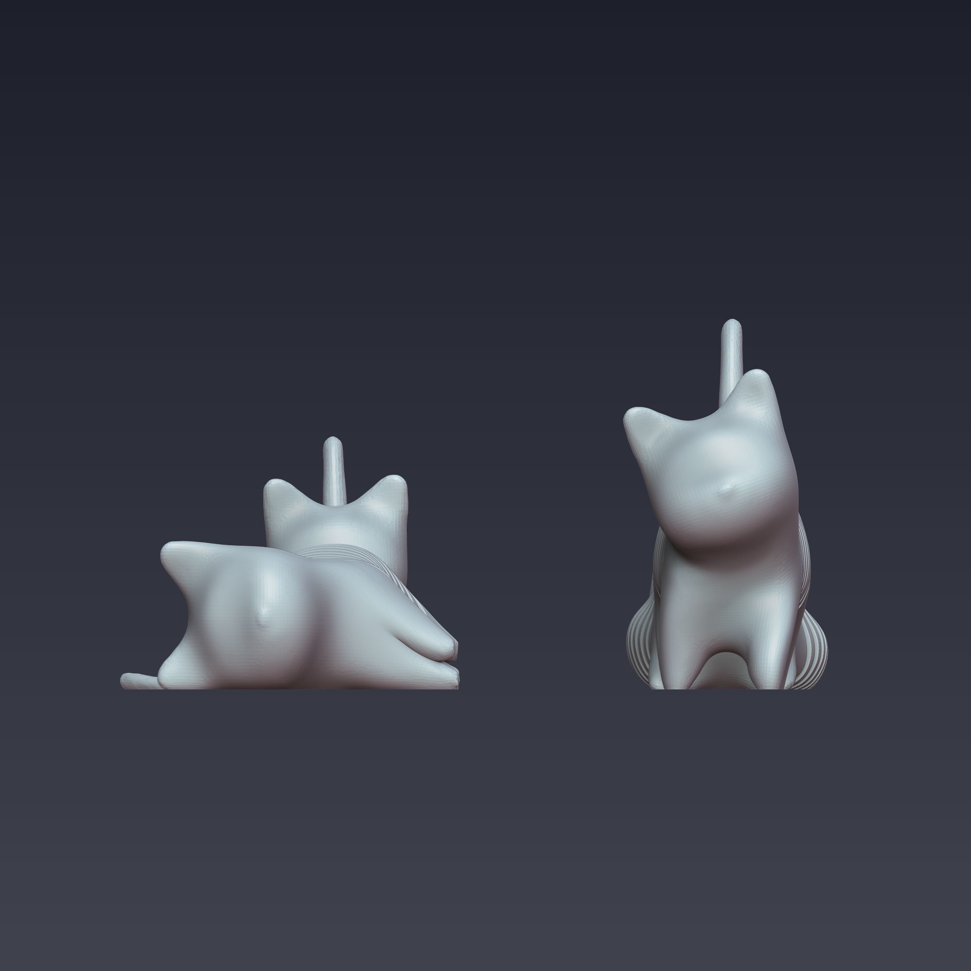 Spring Cat 3D Model Set Flexible and Fun 3D print model_2
