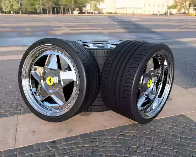 Ferrari Wheels plus Tires  3D print model