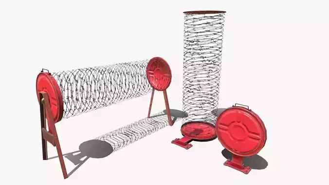 barbed wire Low-poly 3D model