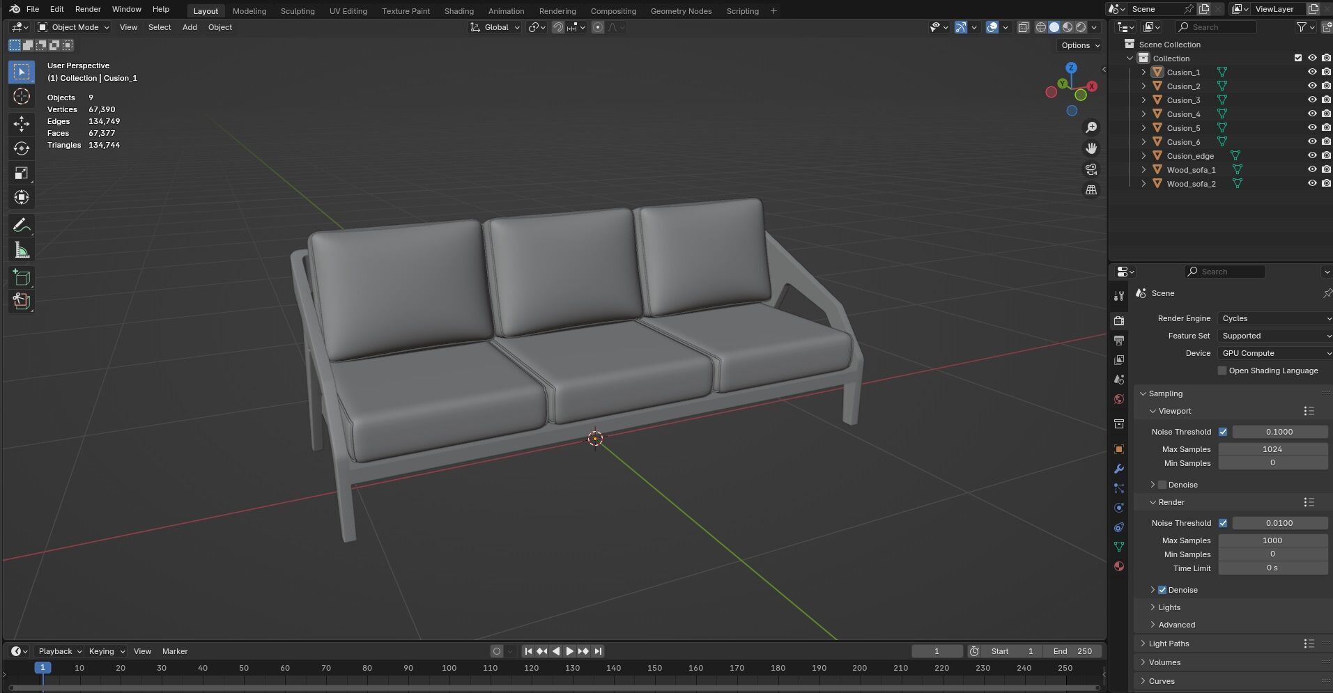 Sofa CG9 3D model_7