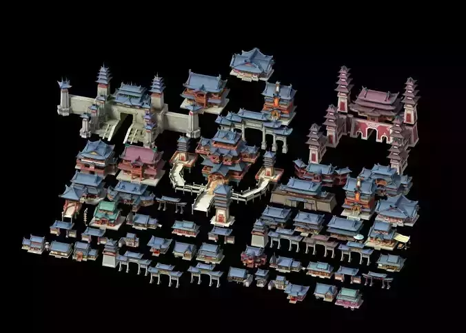 Cartoon  Ancient Chinese architecture