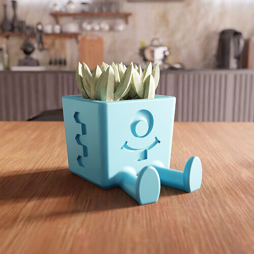 Sitting Cute Planter - 053 3D print model