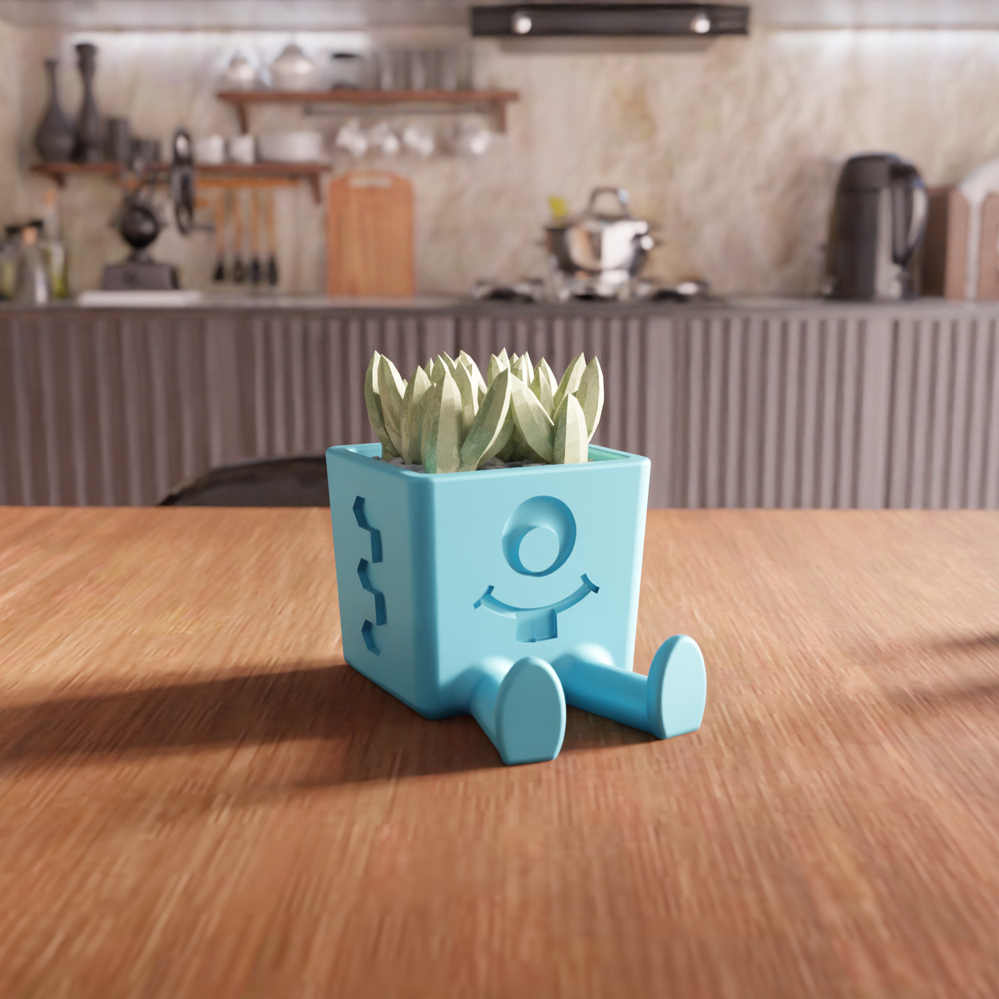 Sitting Cute Planter - 053 3D print model_5