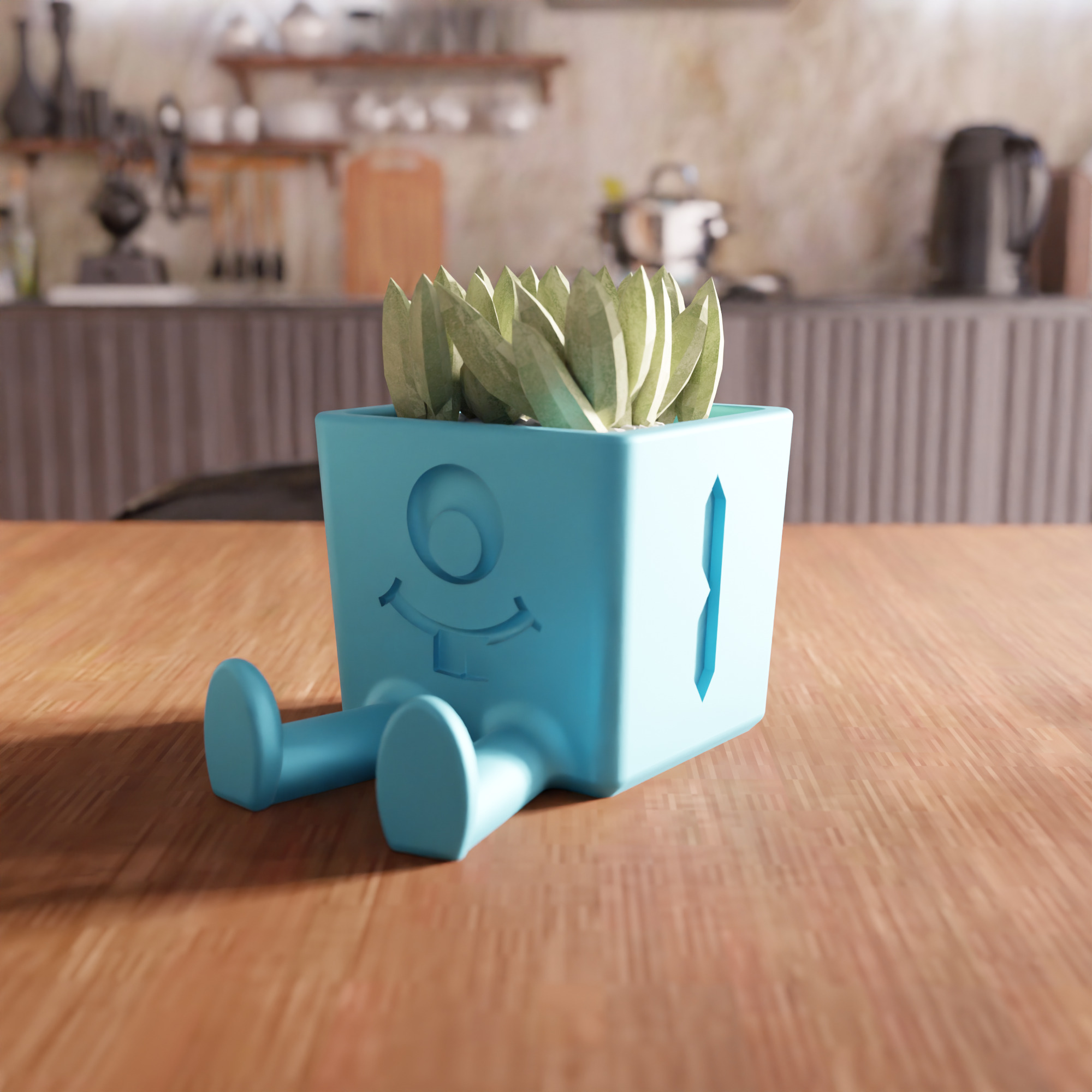 Sitting Cute Planter - 053 3D print model_3