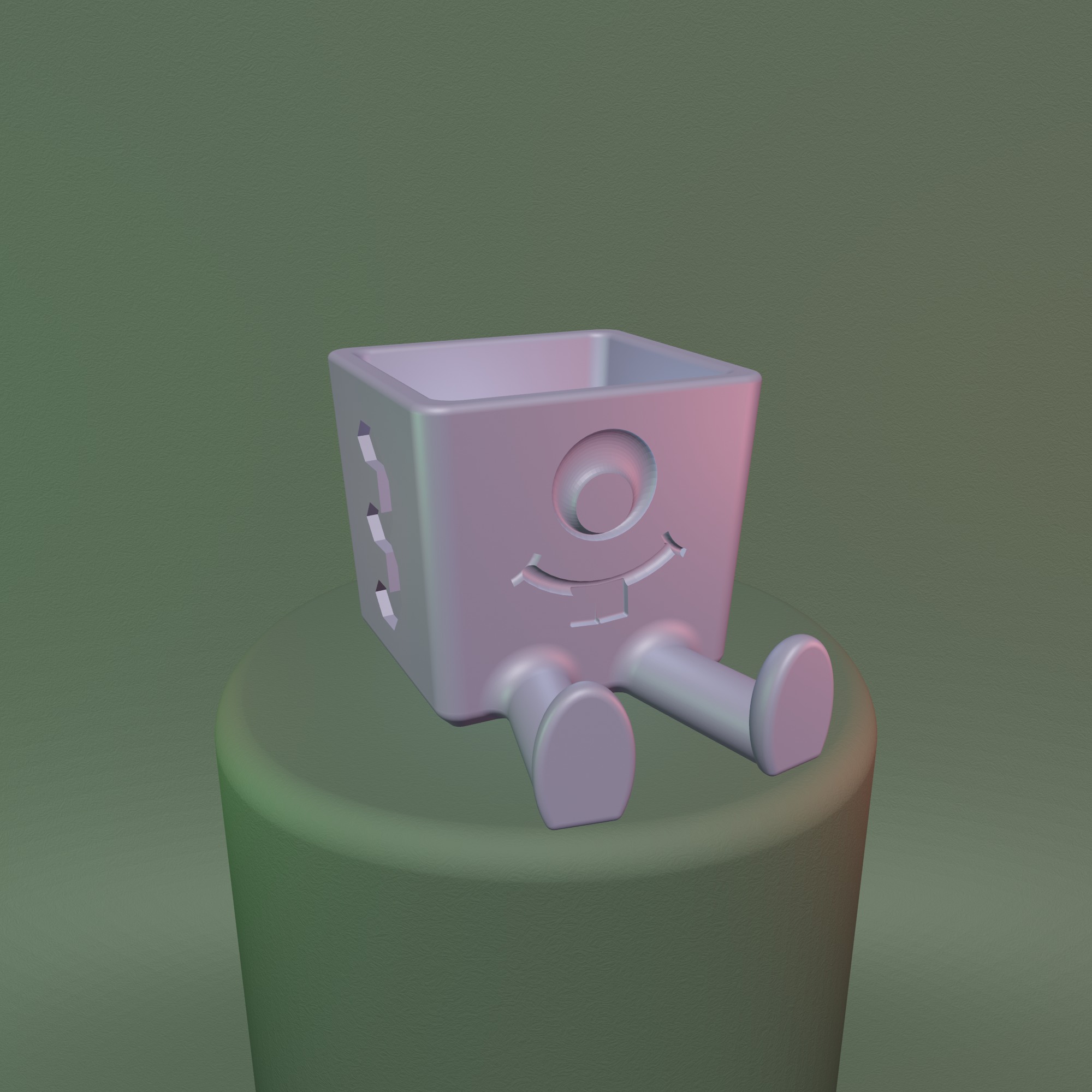 Sitting Cute Planter - 053 3D print model_16