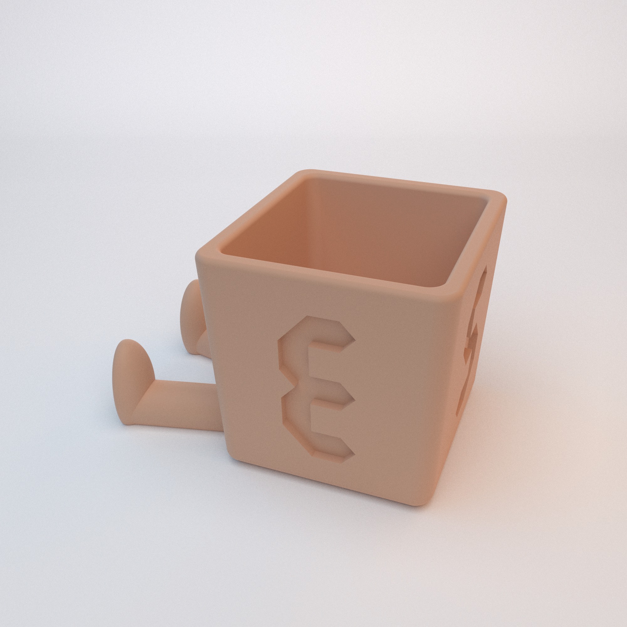 Sitting Cute Planter - 053 3D print model_11