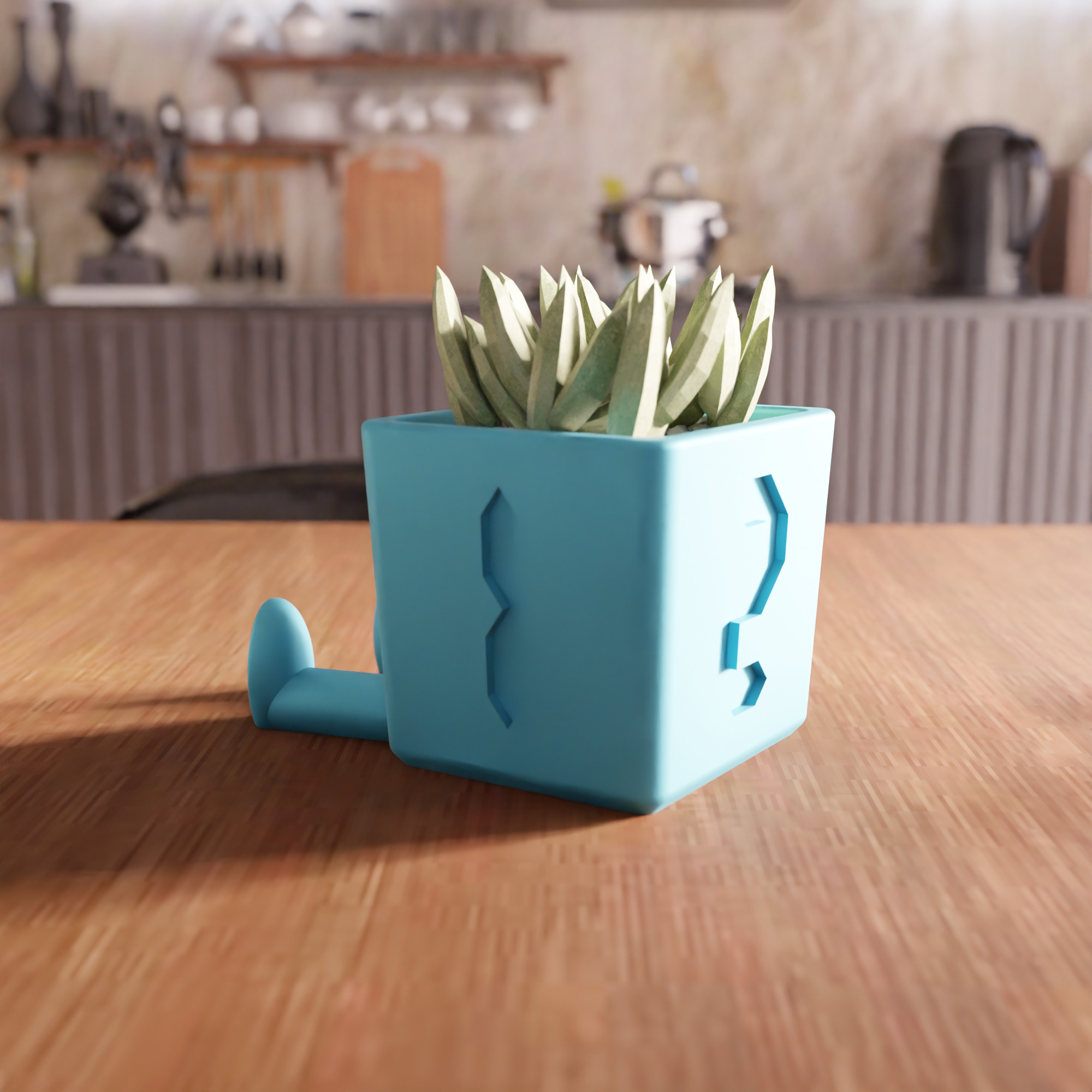 Sitting Cute Planter - 053 3D print model_4
