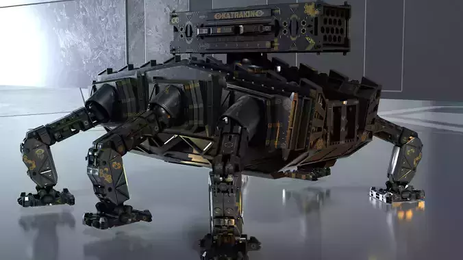 Photo Realistic War Mecha with Rocket Launcher 3D model