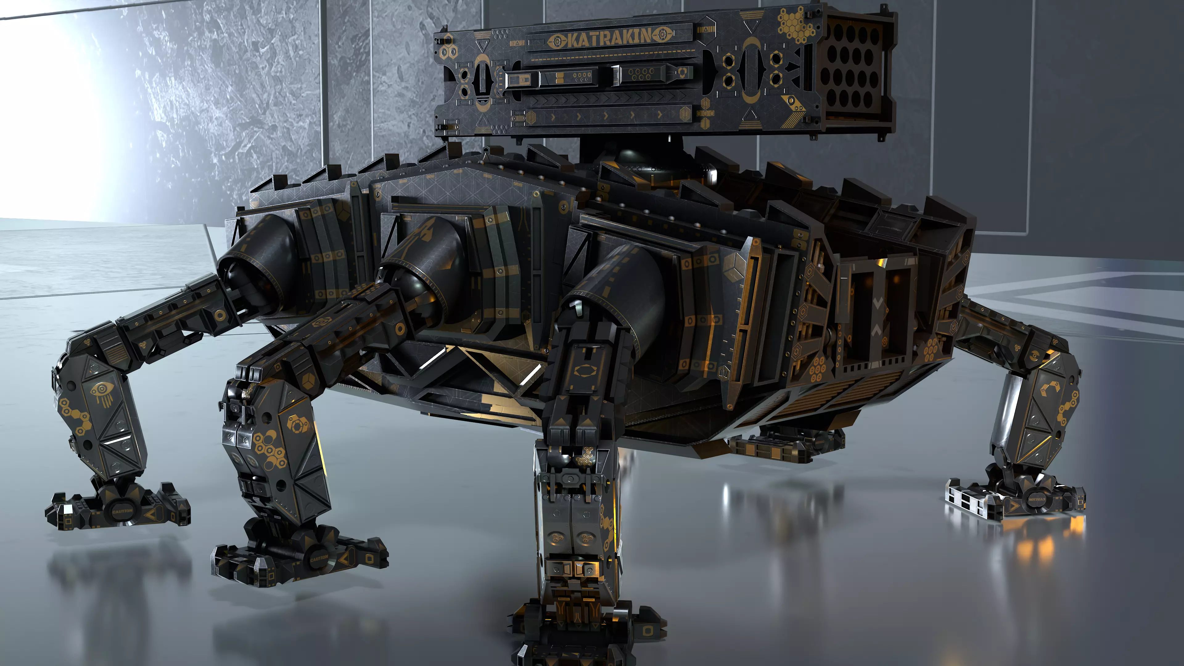 Photo Realistic War Mecha with Rocket Launcher 3D model_0