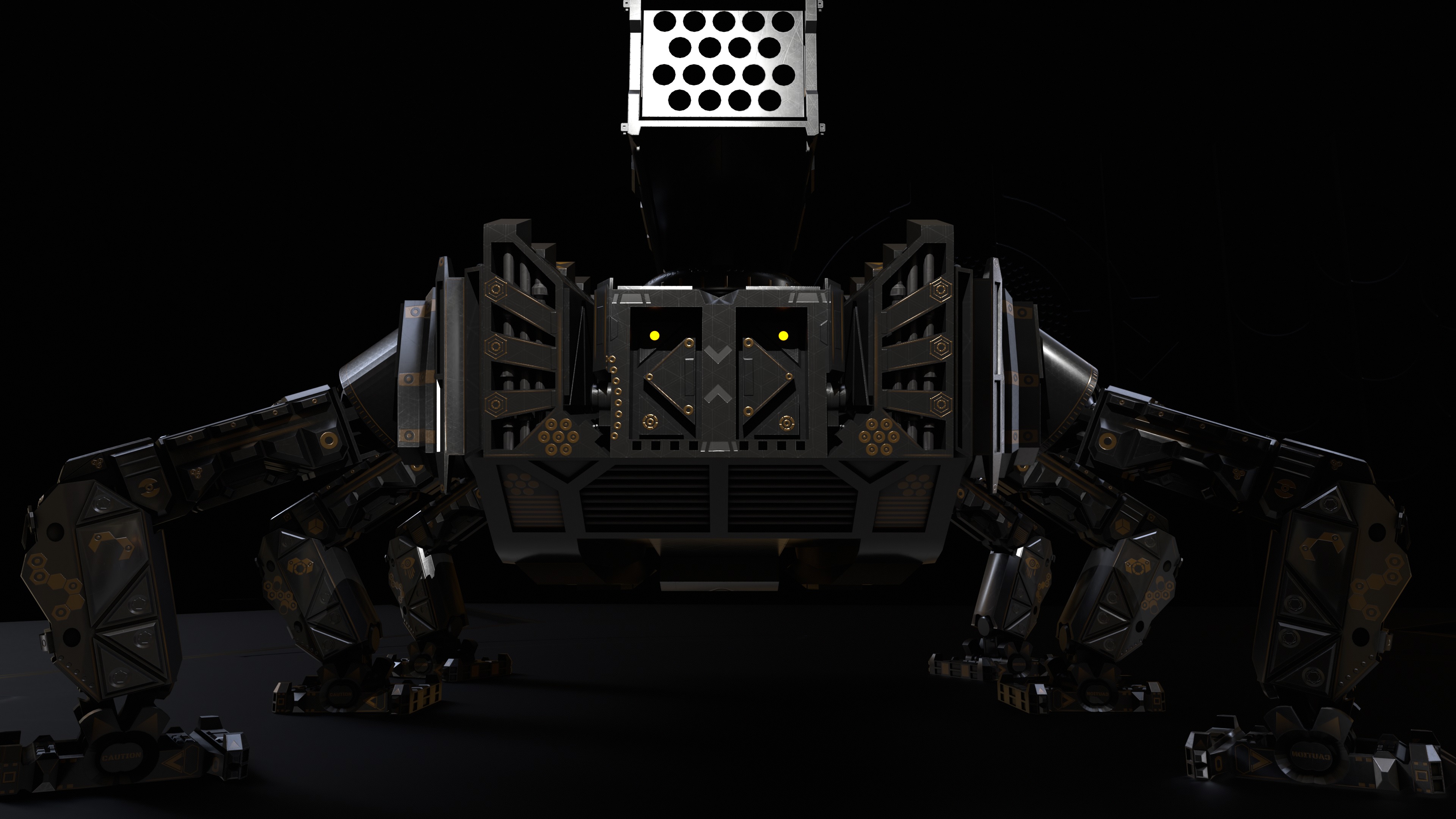 Photo Realistic War Mecha with Rocket Launcher 3D model_7