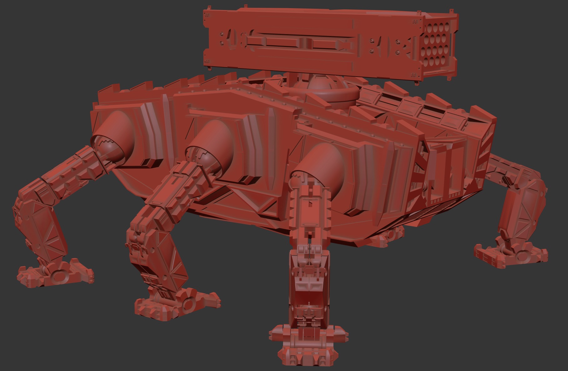 Photo Realistic War Mecha with Rocket Launcher 3D model_8