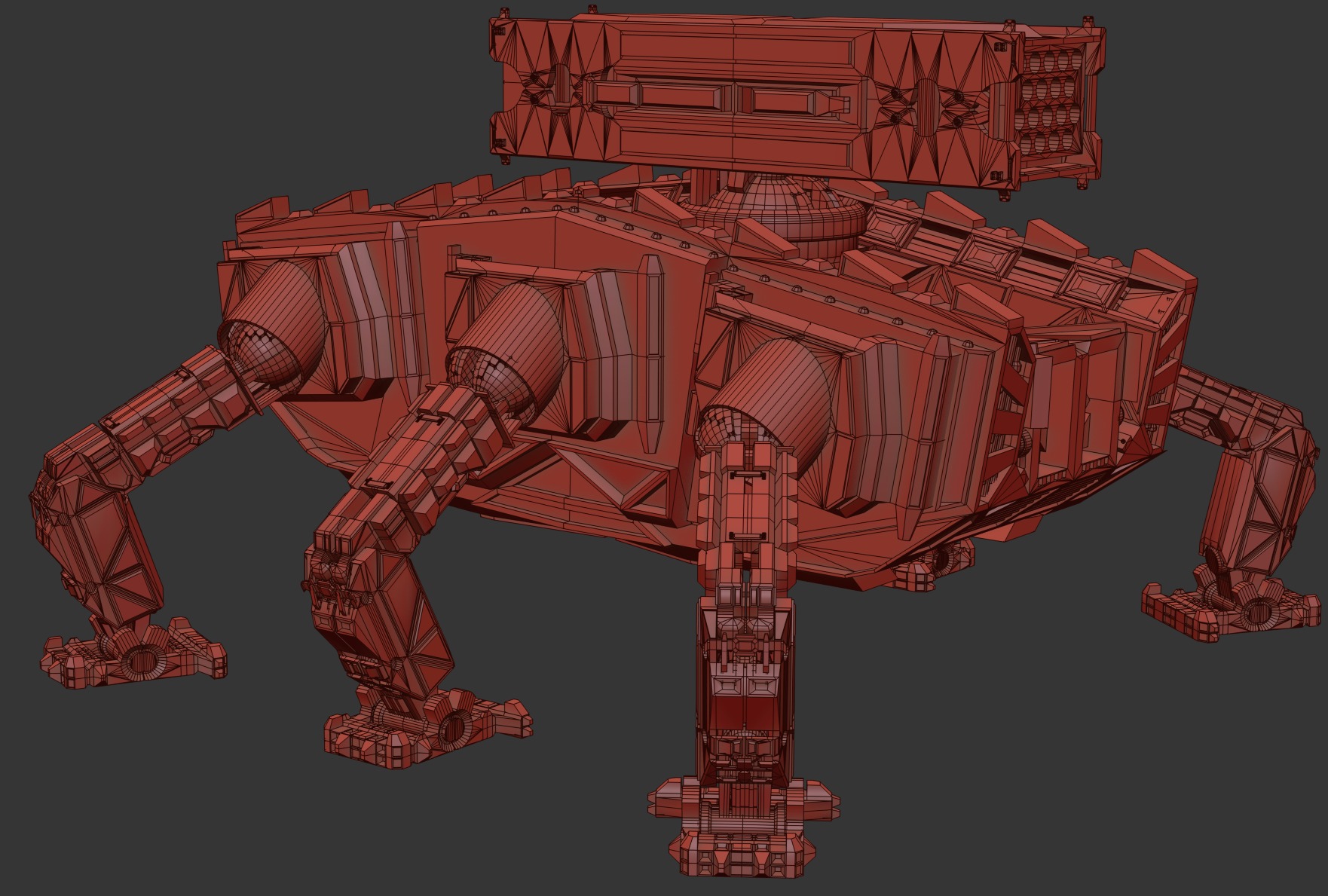 Photo Realistic War Mecha with Rocket Launcher 3D model_9