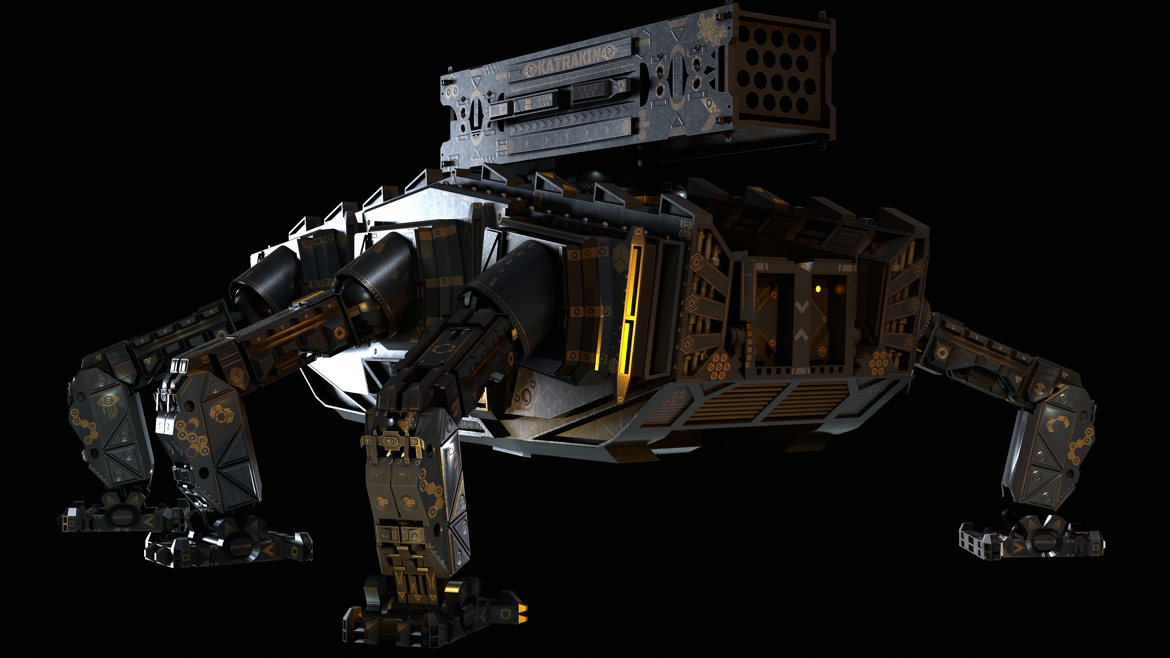 Photo Realistic War Mecha with Rocket Launcher 3D model_4