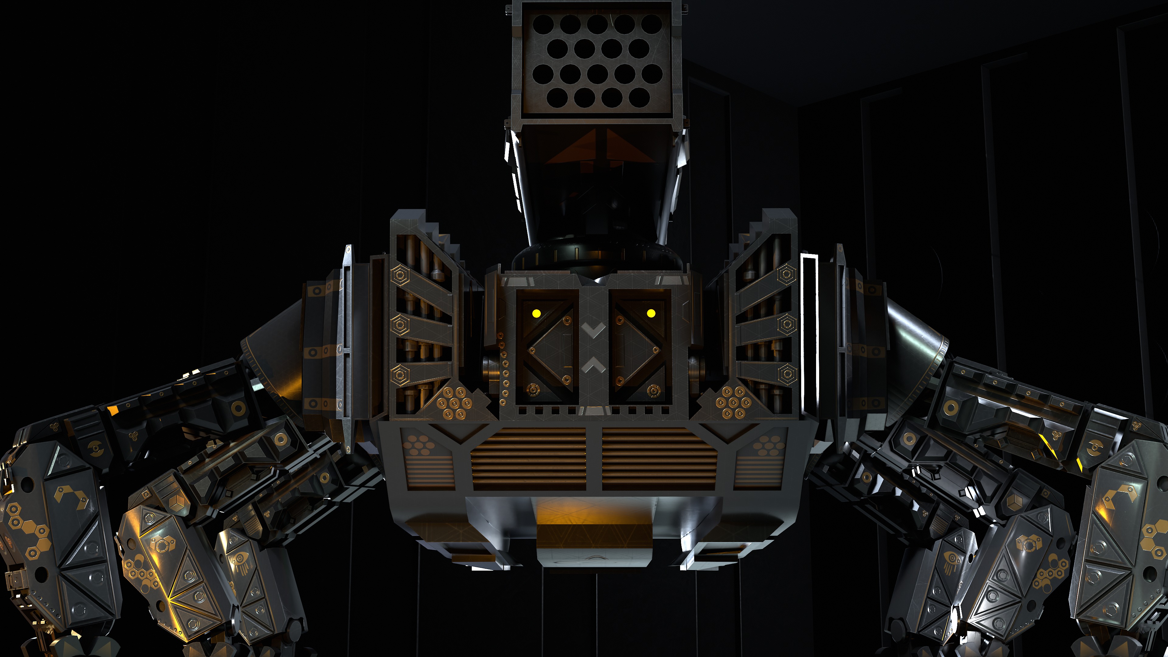 Photo Realistic War Mecha with Rocket Launcher 3D model_3