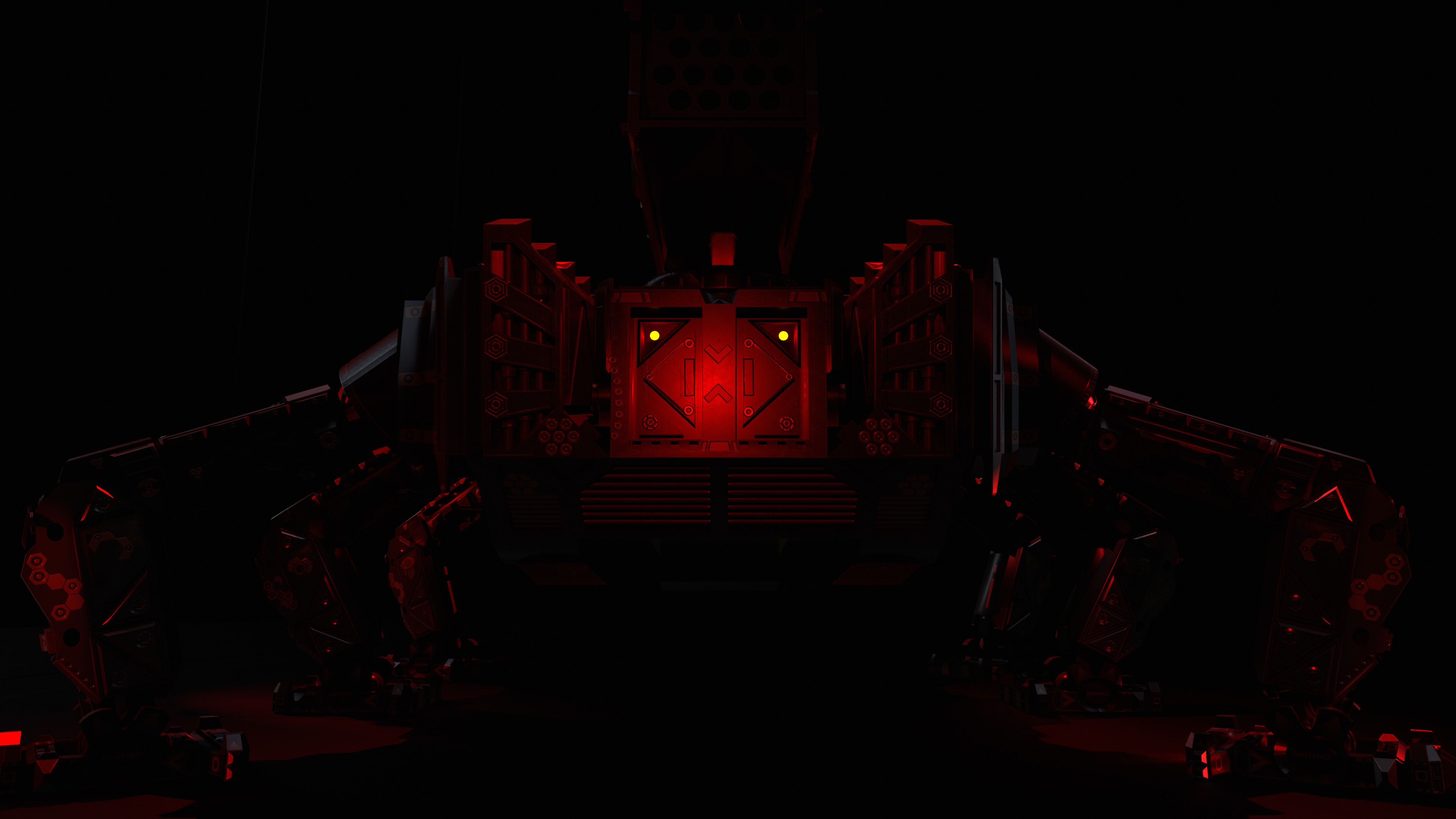 Photo Realistic War Mecha with Rocket Launcher 3D model_6