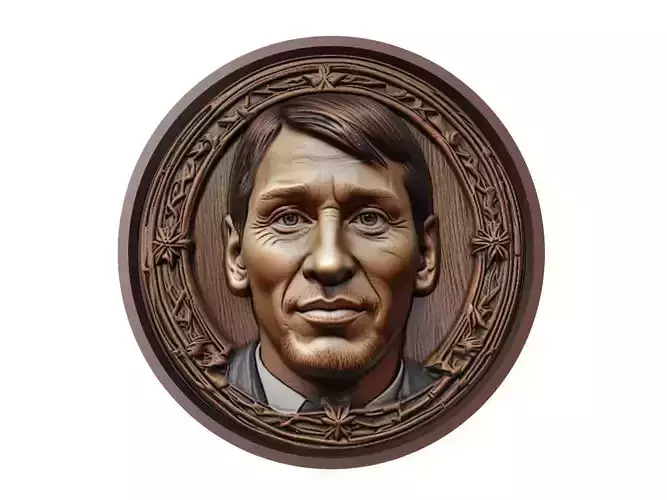Lionel Messi Footballer Medallion 3D print model