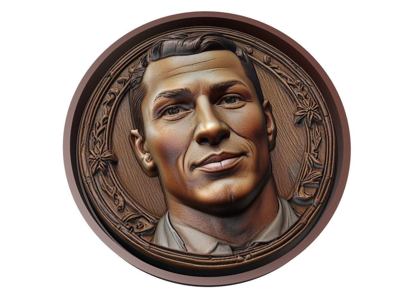 Cristiano Ronaldo Footballer Medallion 3D print model_1