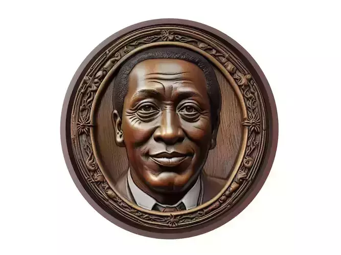 Pele Footballer Medallion 3D print model