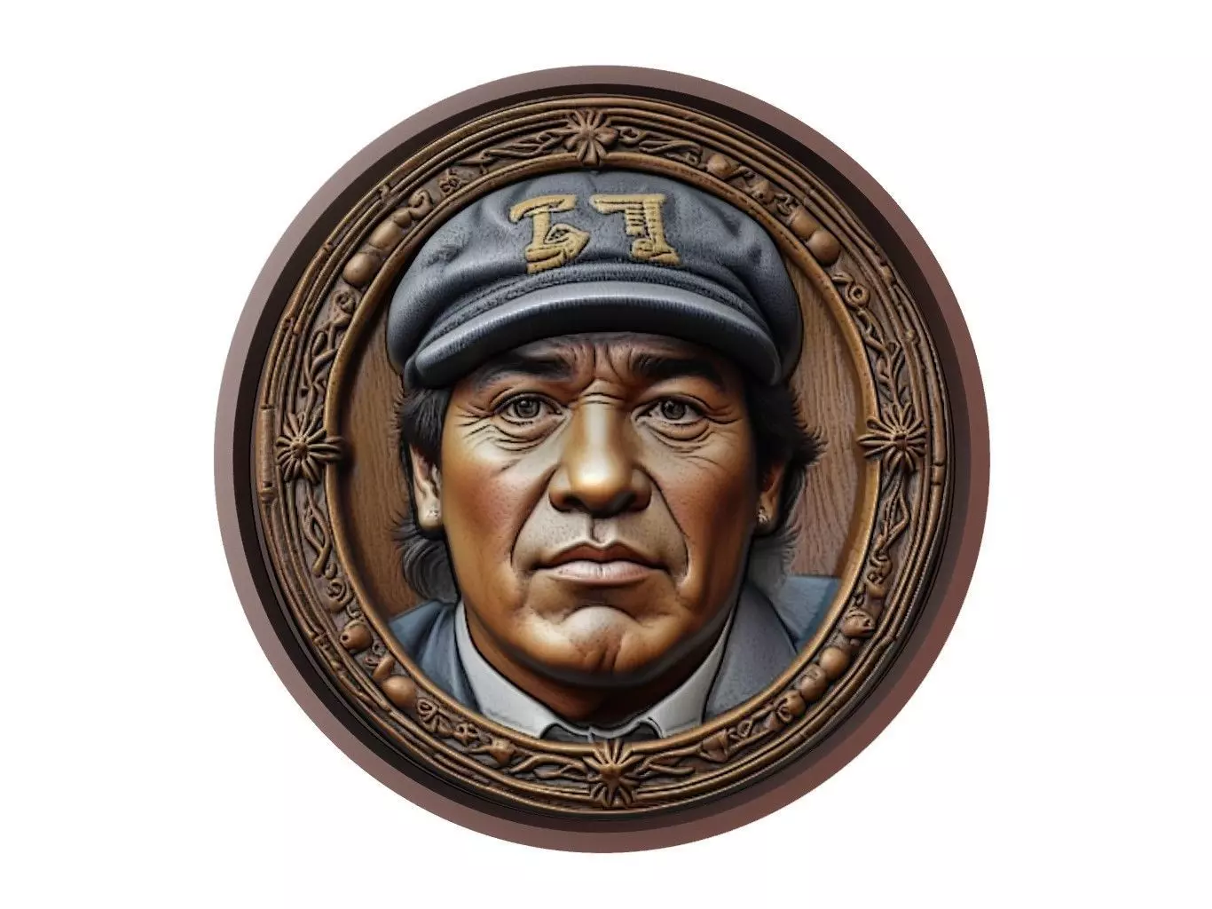 Diego Maradona Footballer Medallion 3D print model