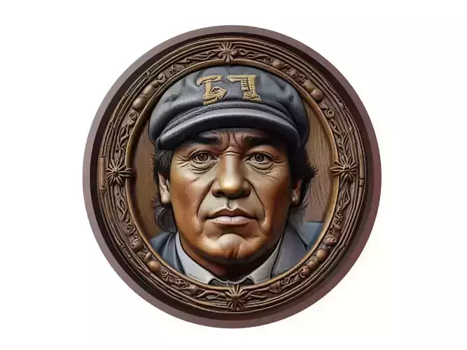 Diego Maradona Footballer Medallion