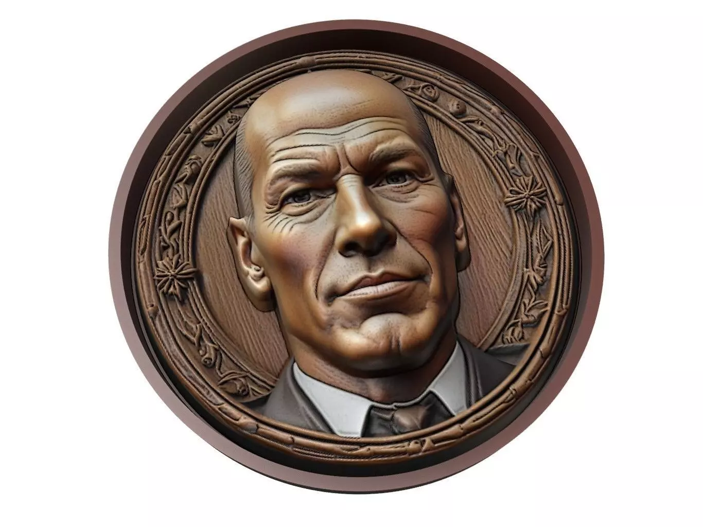Zinedine Zidane Footballer Medallion 3D print model