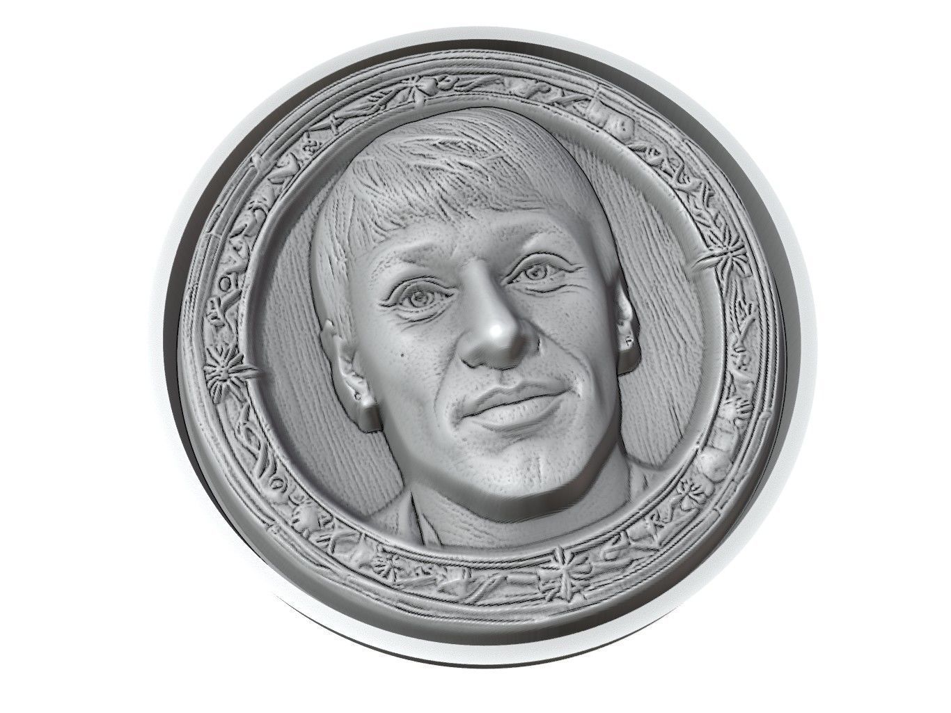 Neymar Footballer Medallion 3D print model_3