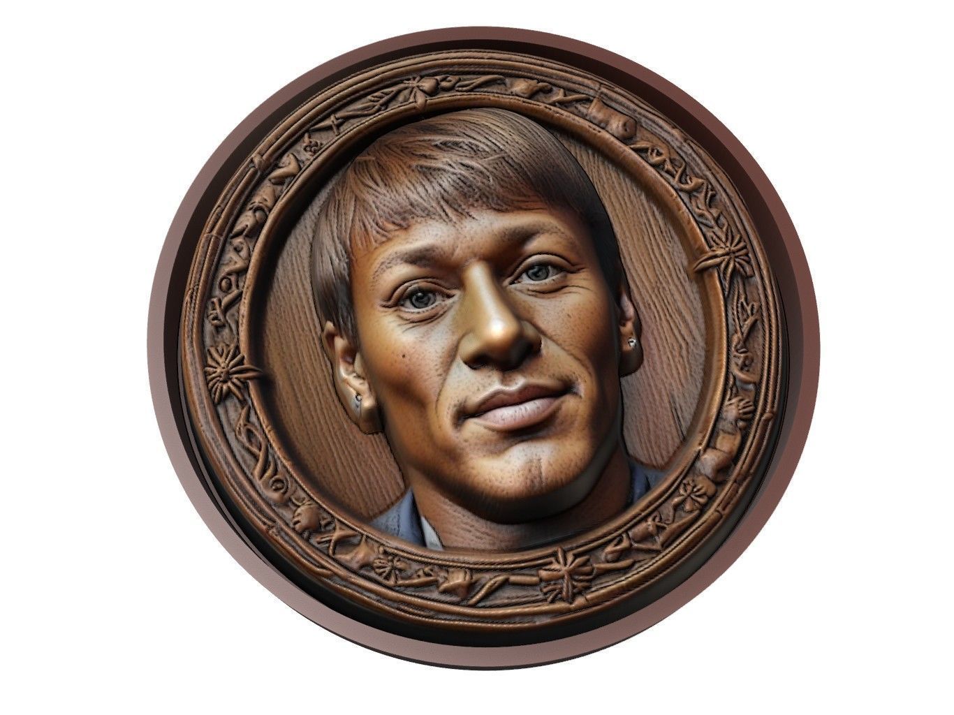 Neymar Footballer Medallion 3D print model_1