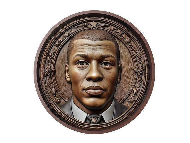 Kylian Mbappe Footballer Medallion 3D print model