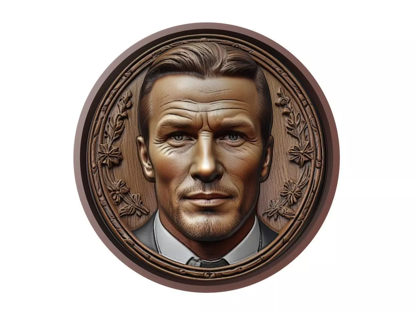 David Beckham Footballer Medallion 3D print model