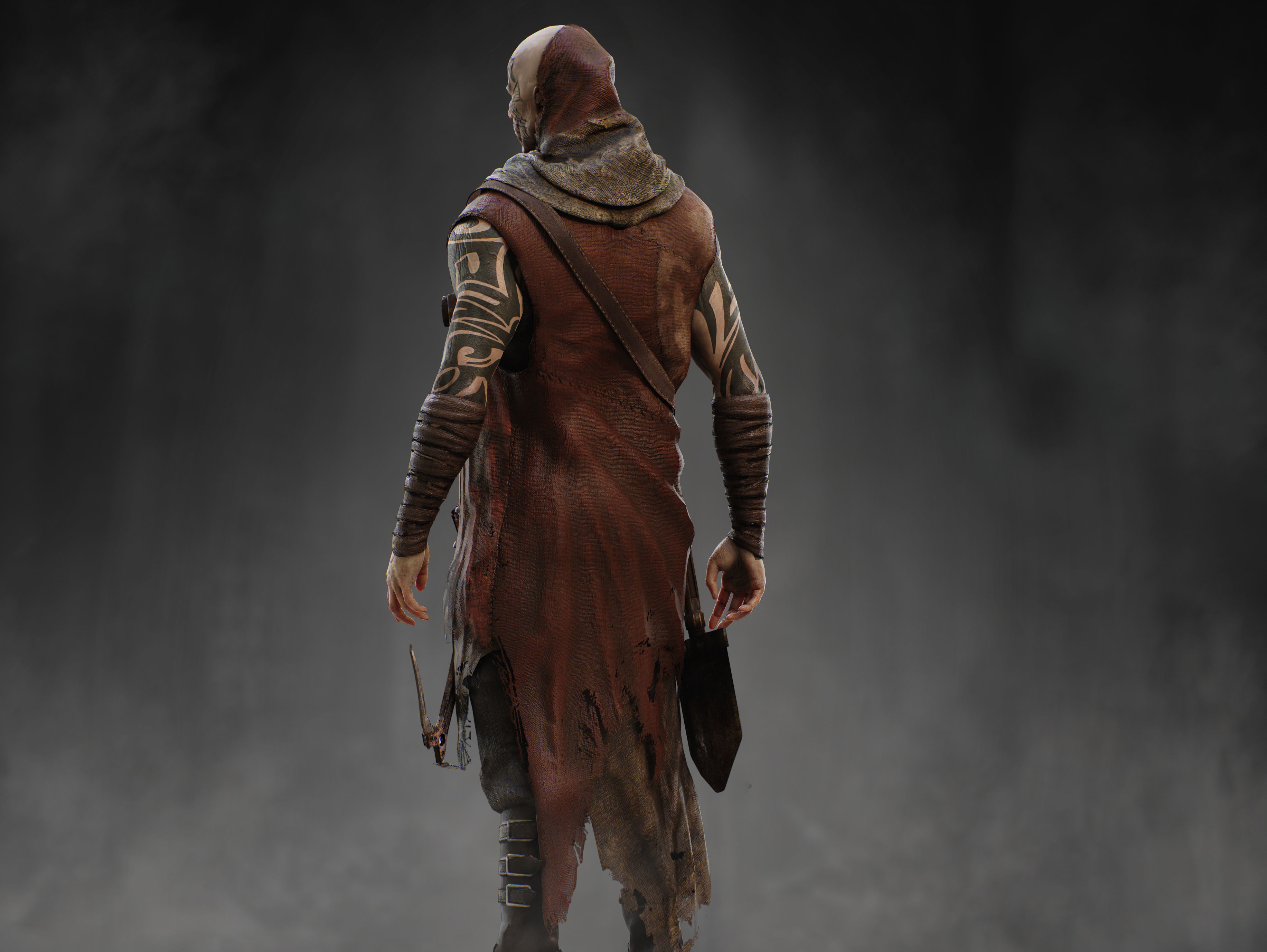 Post Apocalyptic Man Low-poly 3D model_6