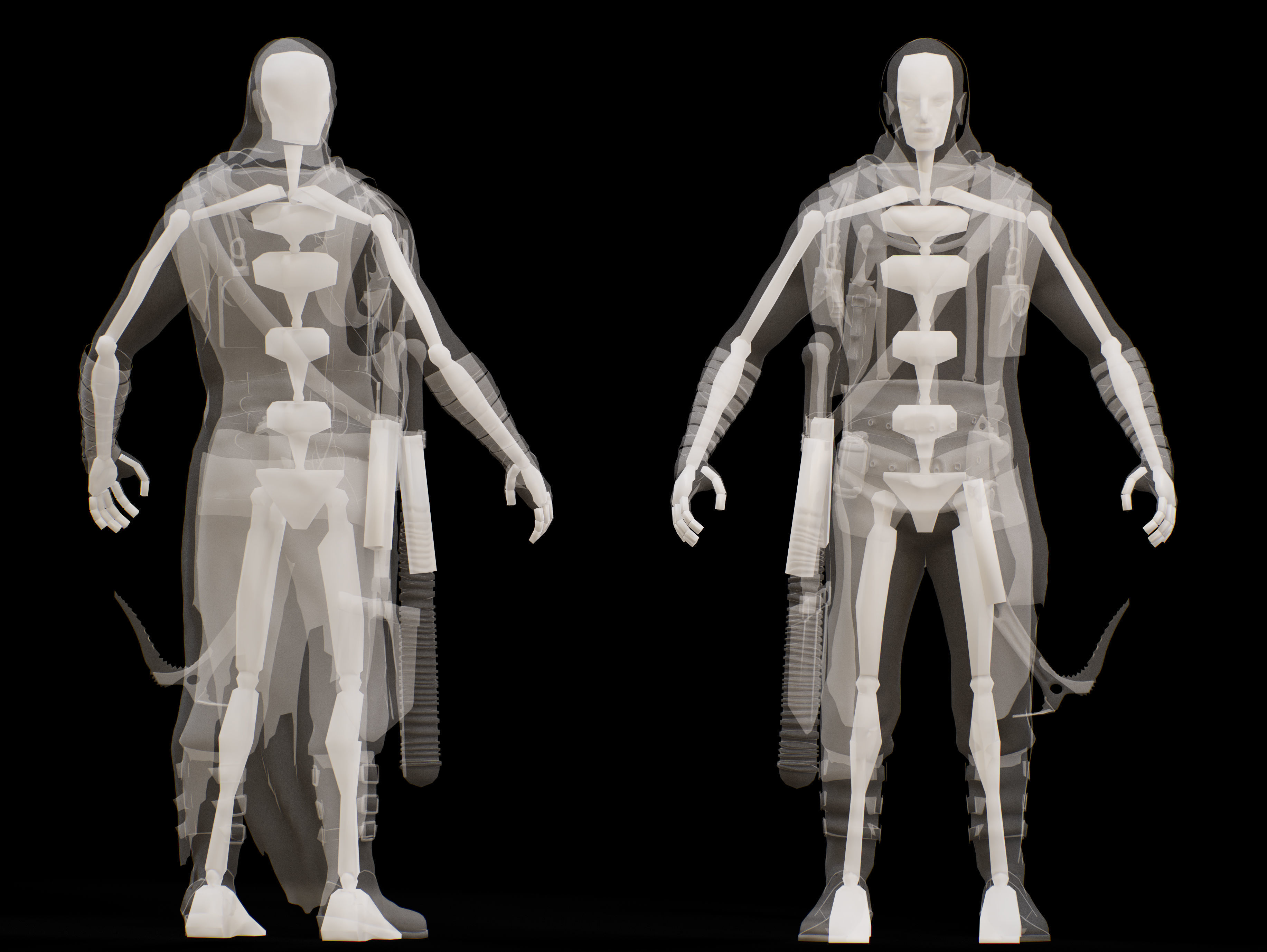 Post Apocalyptic Man Low-poly 3D model_16