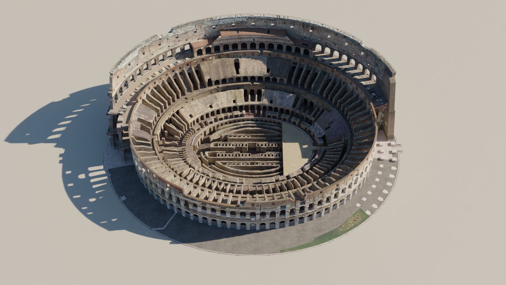 Roman Colosseum Ruins Ultra High Detail 8K PBR Textures 3D model_6