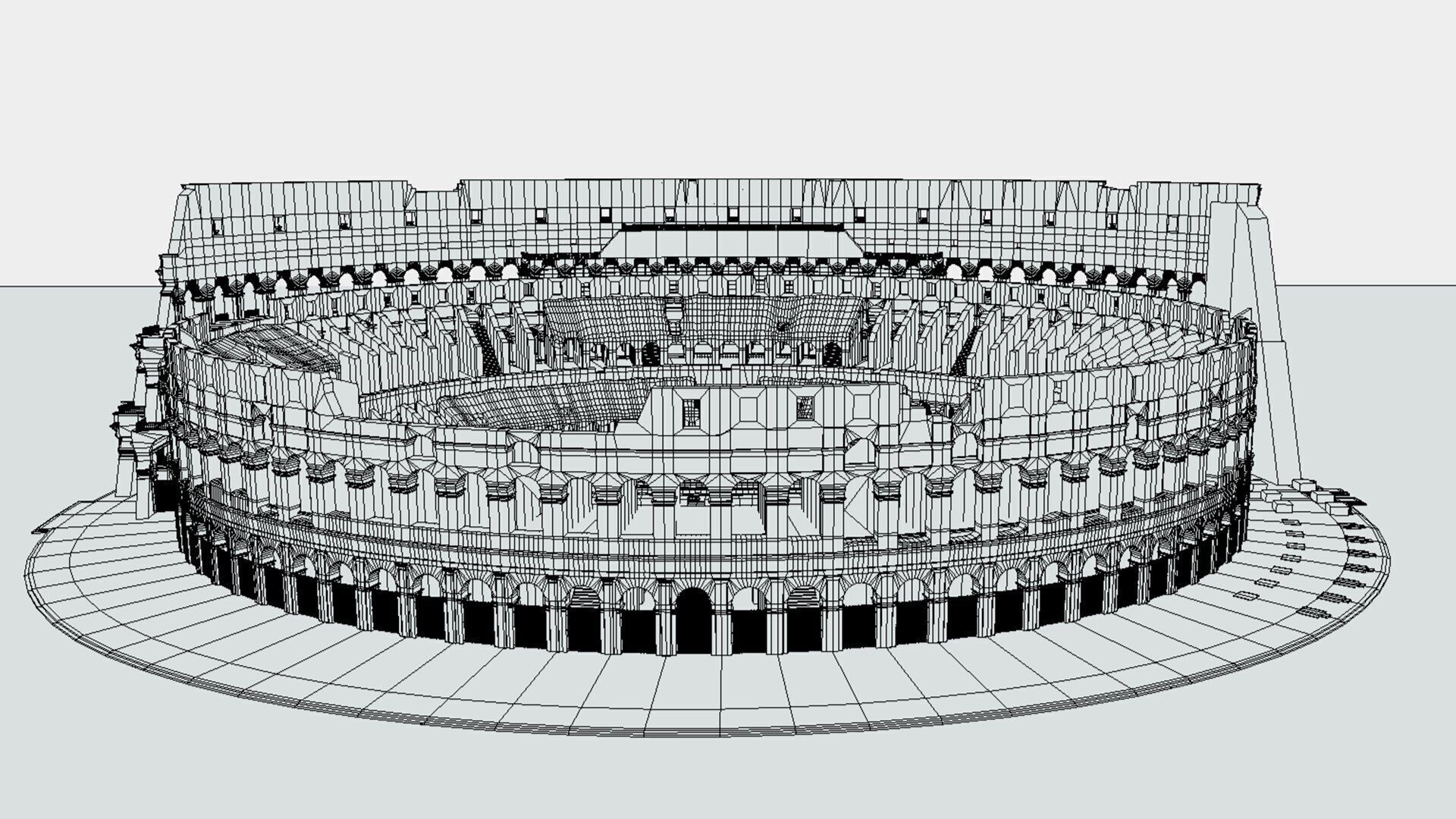 Roman Colosseum Ruins Ultra High Detail 8K PBR Textures 3D model_11
