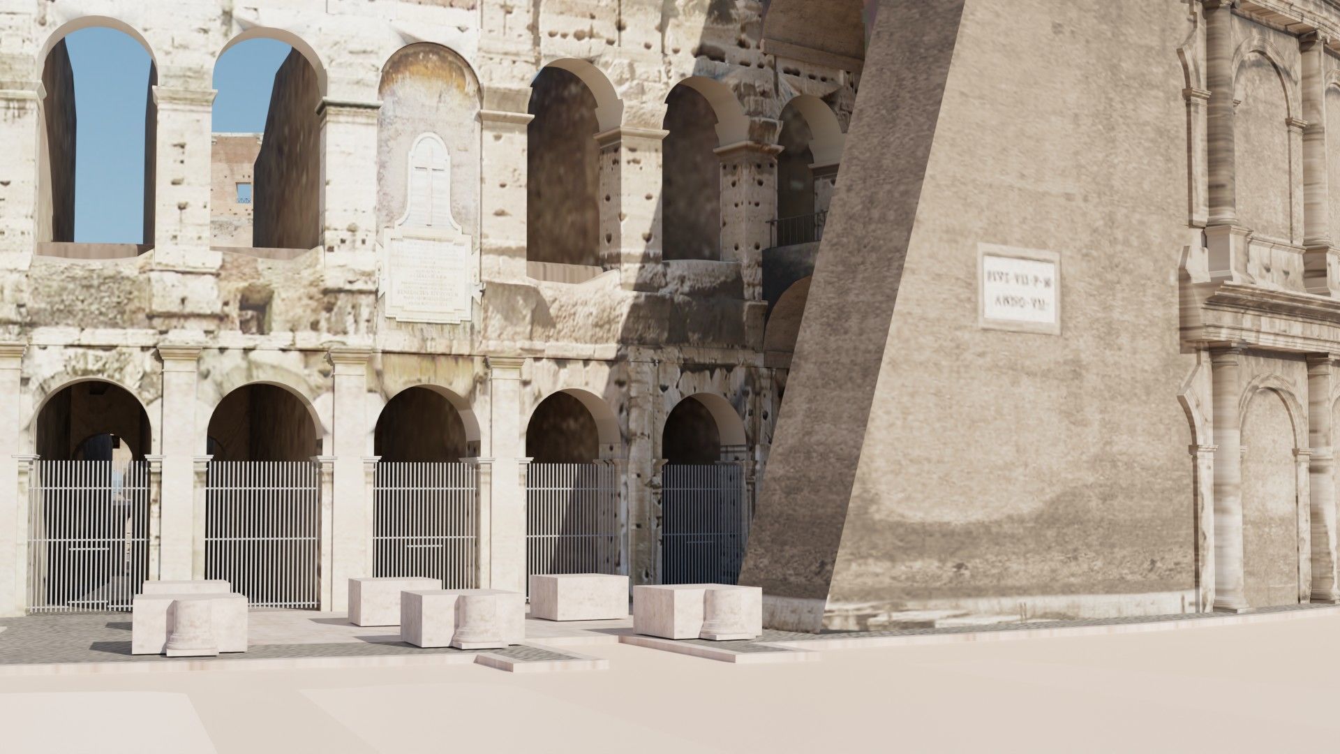 Roman Colosseum Ruins Ultra High Detail 8K PBR Textures 3D model_7