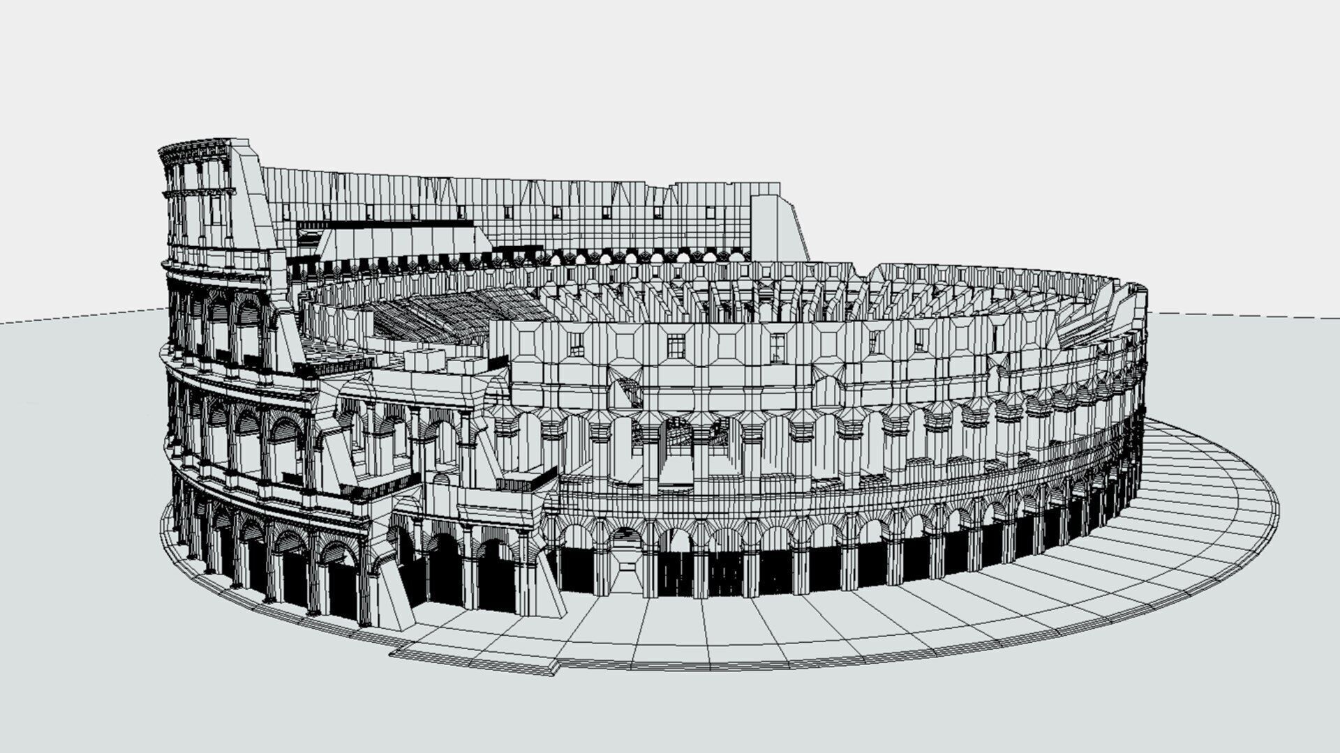 Roman Colosseum Ruins Ultra High Detail 8K PBR Textures 3D model_10