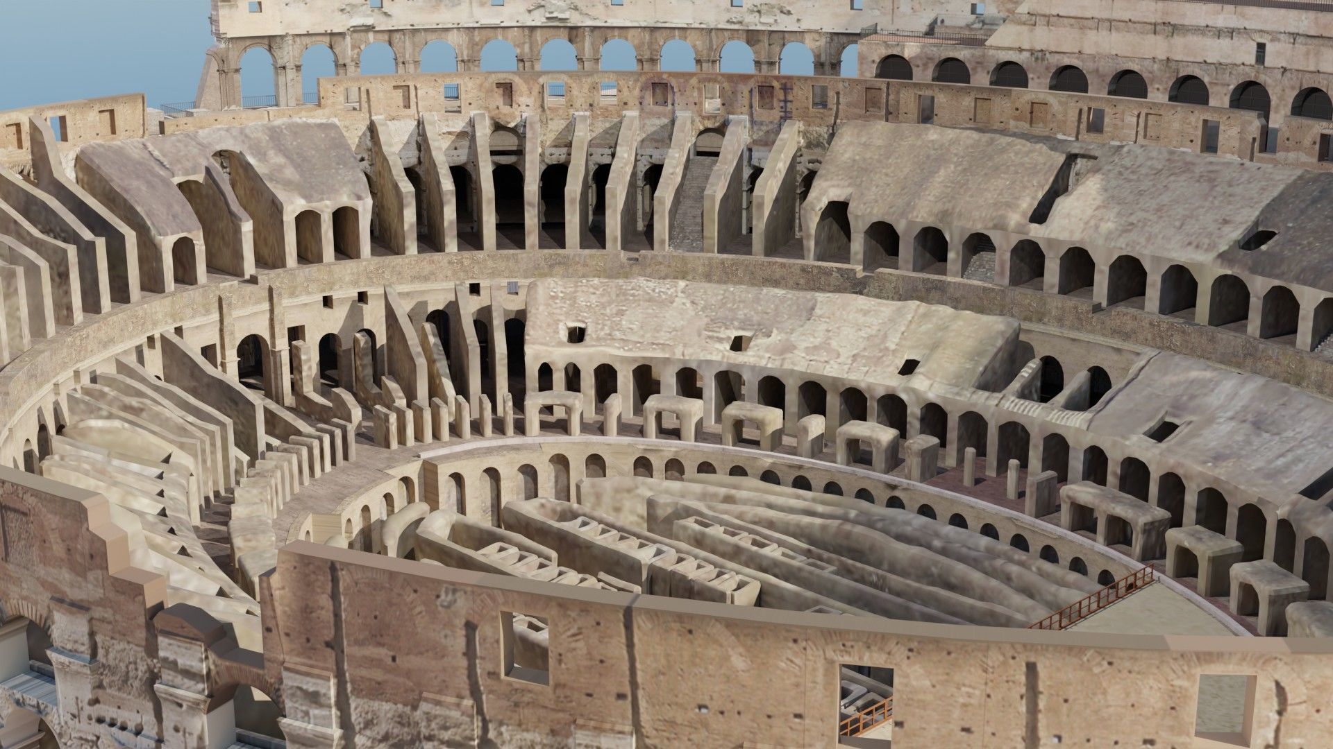 Roman Colosseum Ruins Ultra High Detail 8K PBR Textures 3D model_8