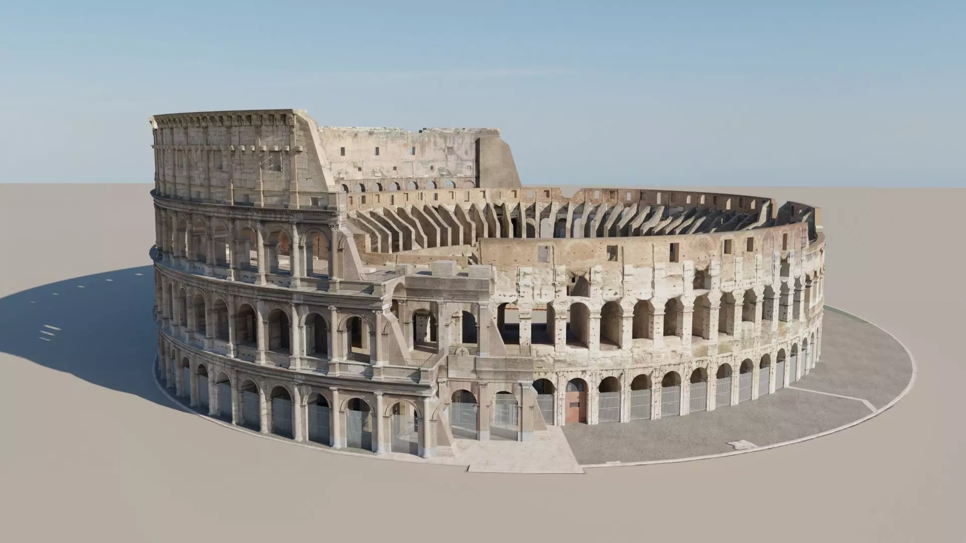 Roman Colosseum Ruins Ultra High Detail 8K PBR Textures 3D model_2