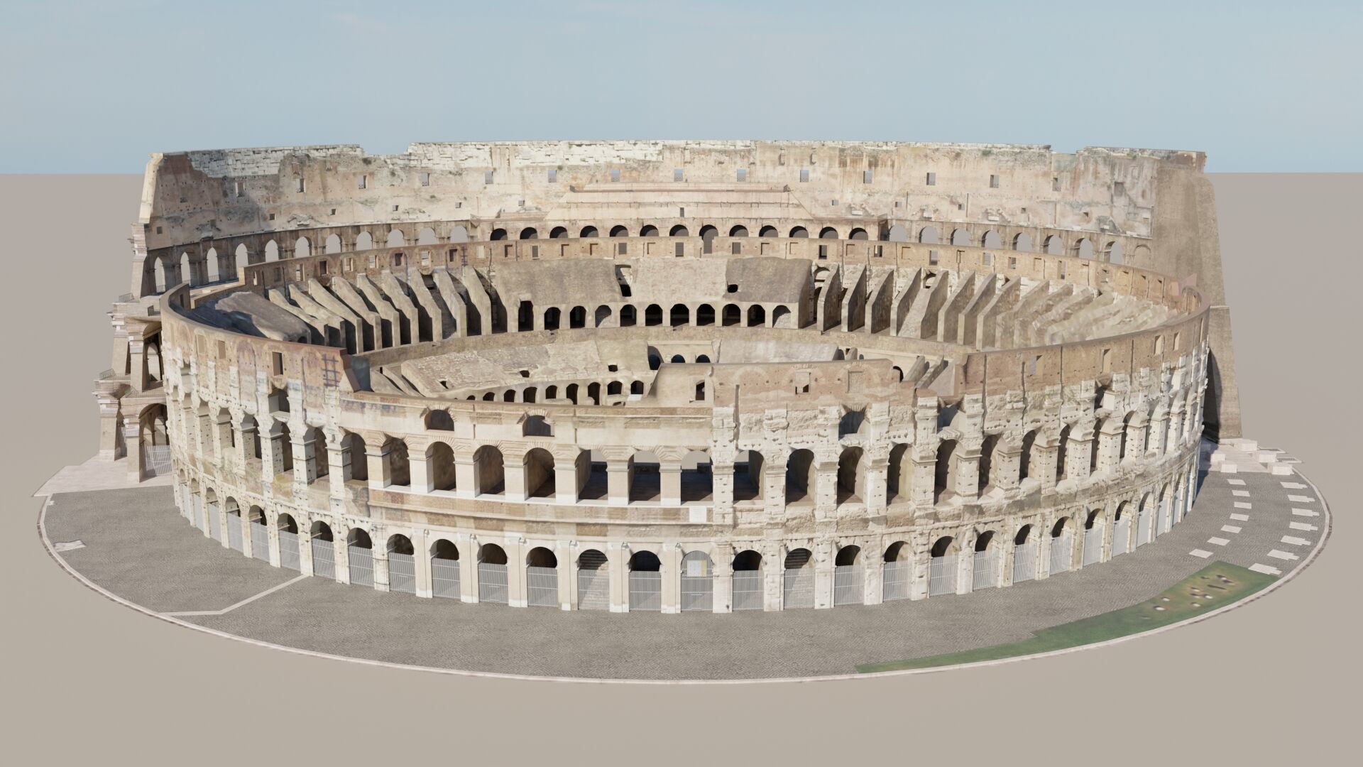 Roman Colosseum Ruins Ultra High Detail 8K PBR Textures 3D model_3