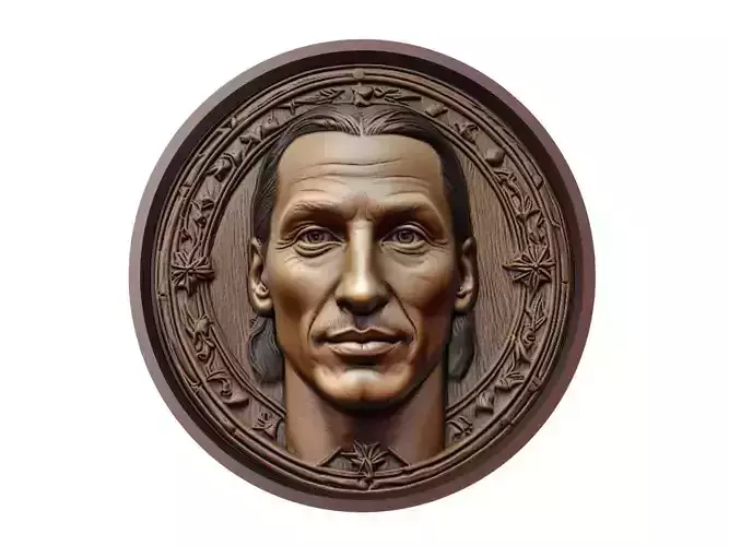 Zlatan Ibrahimovic Footballer Medallion 3D print model