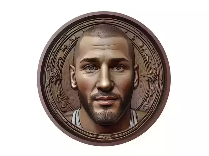 Karim Benzema Footballer Medallion 3D print model