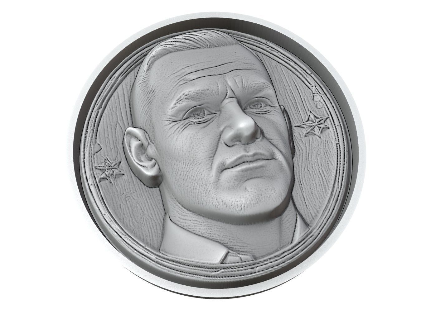 Wayne Rooney Footballer Medallion 3D print model_3