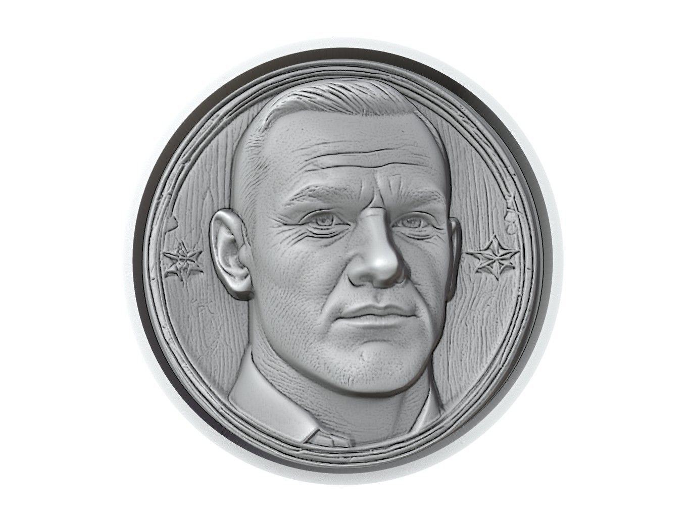 Wayne Rooney Footballer Medallion 3D print model_2