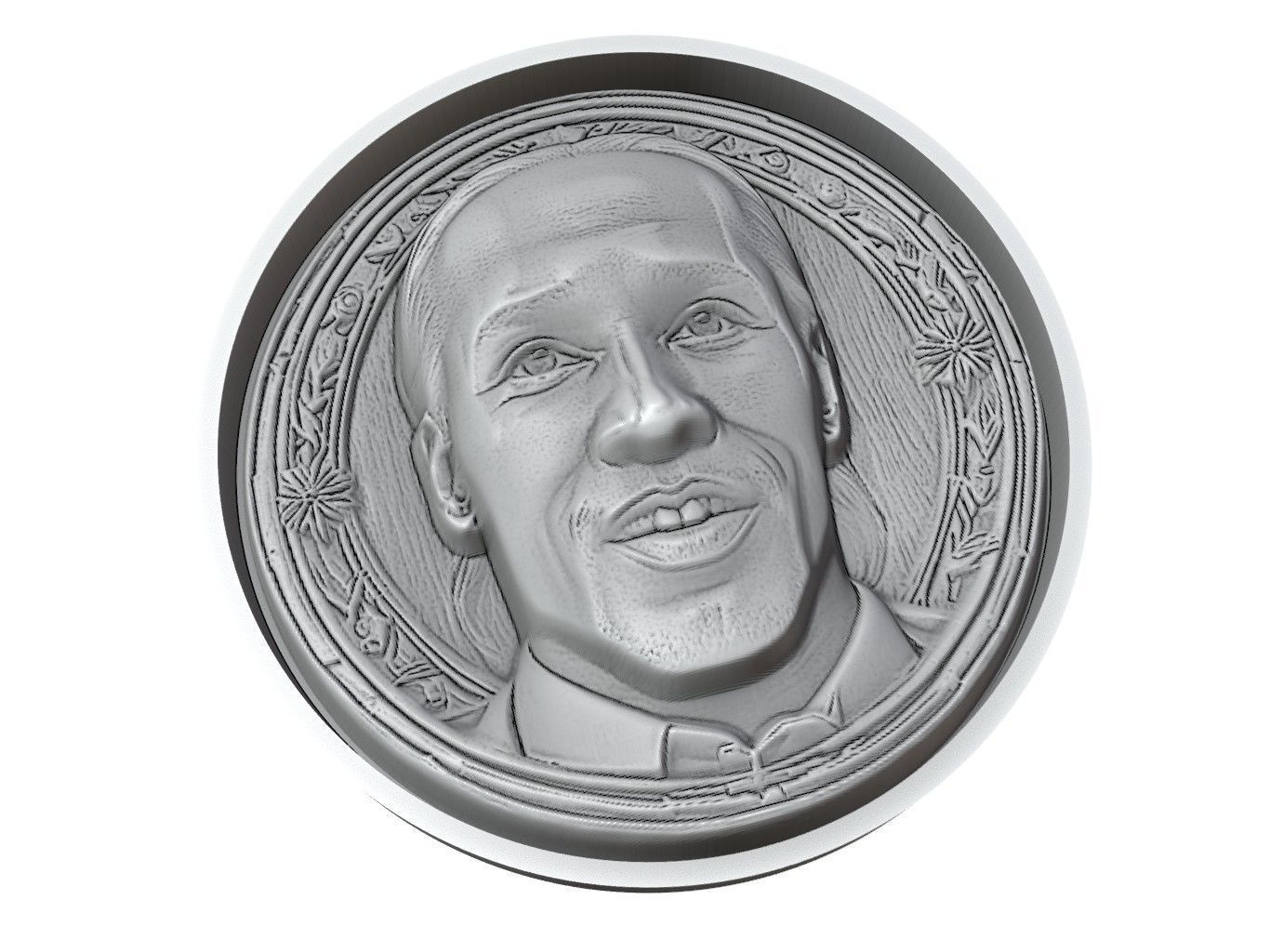 Didier Drogba Footballer Medallion 3D print model_3