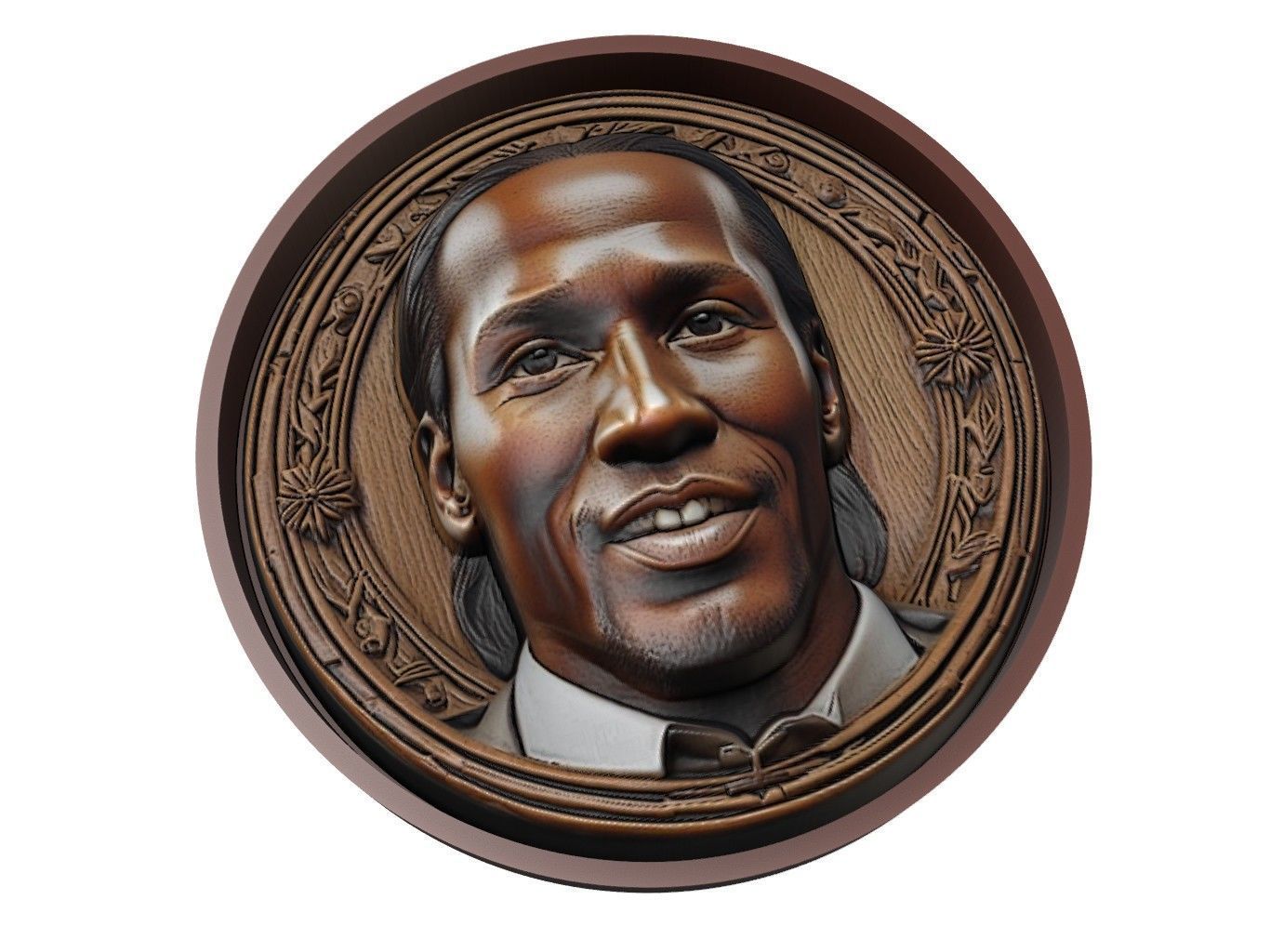 Didier Drogba Footballer Medallion 3D print model_1