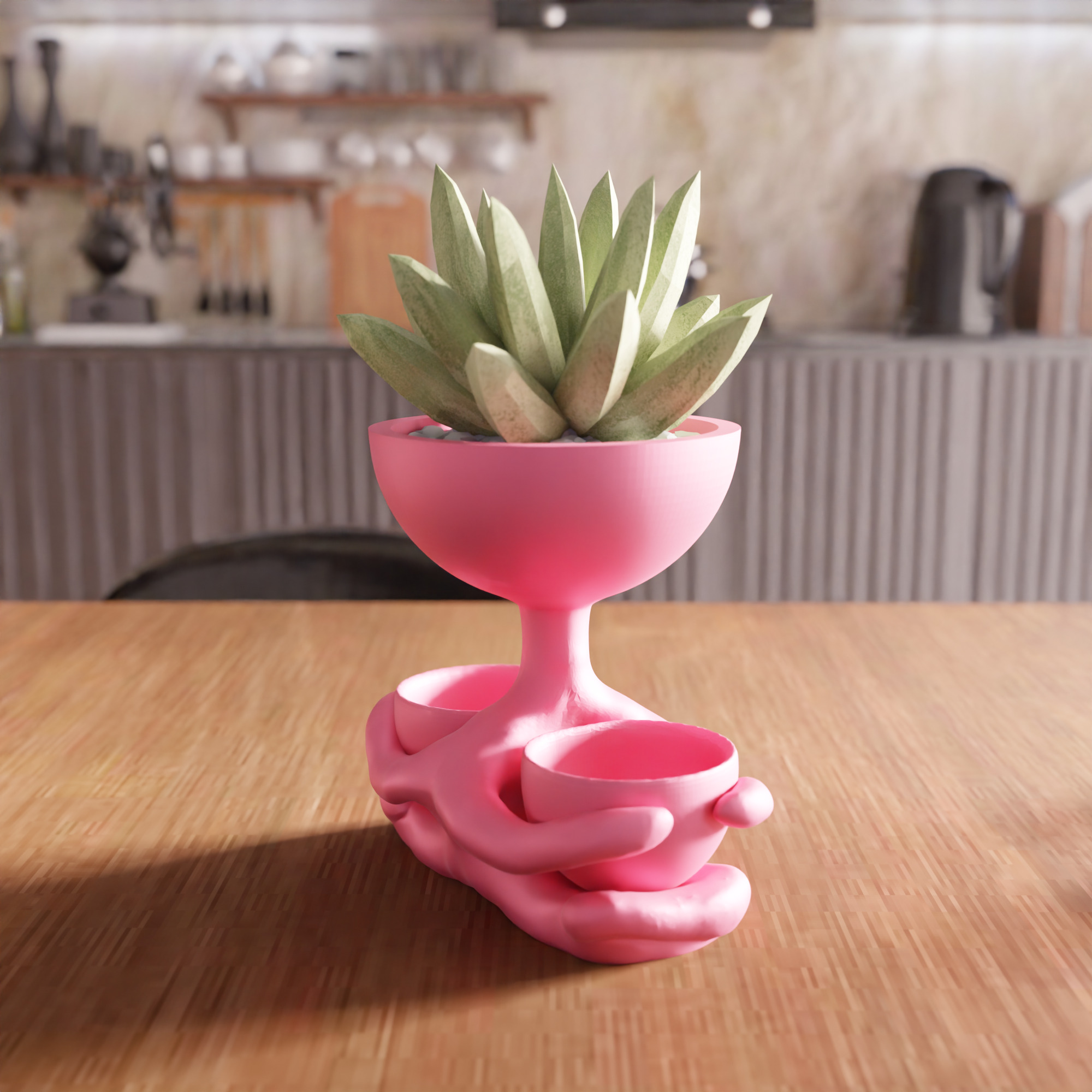 Sitting Desk Planter - 050 3D print model_4
