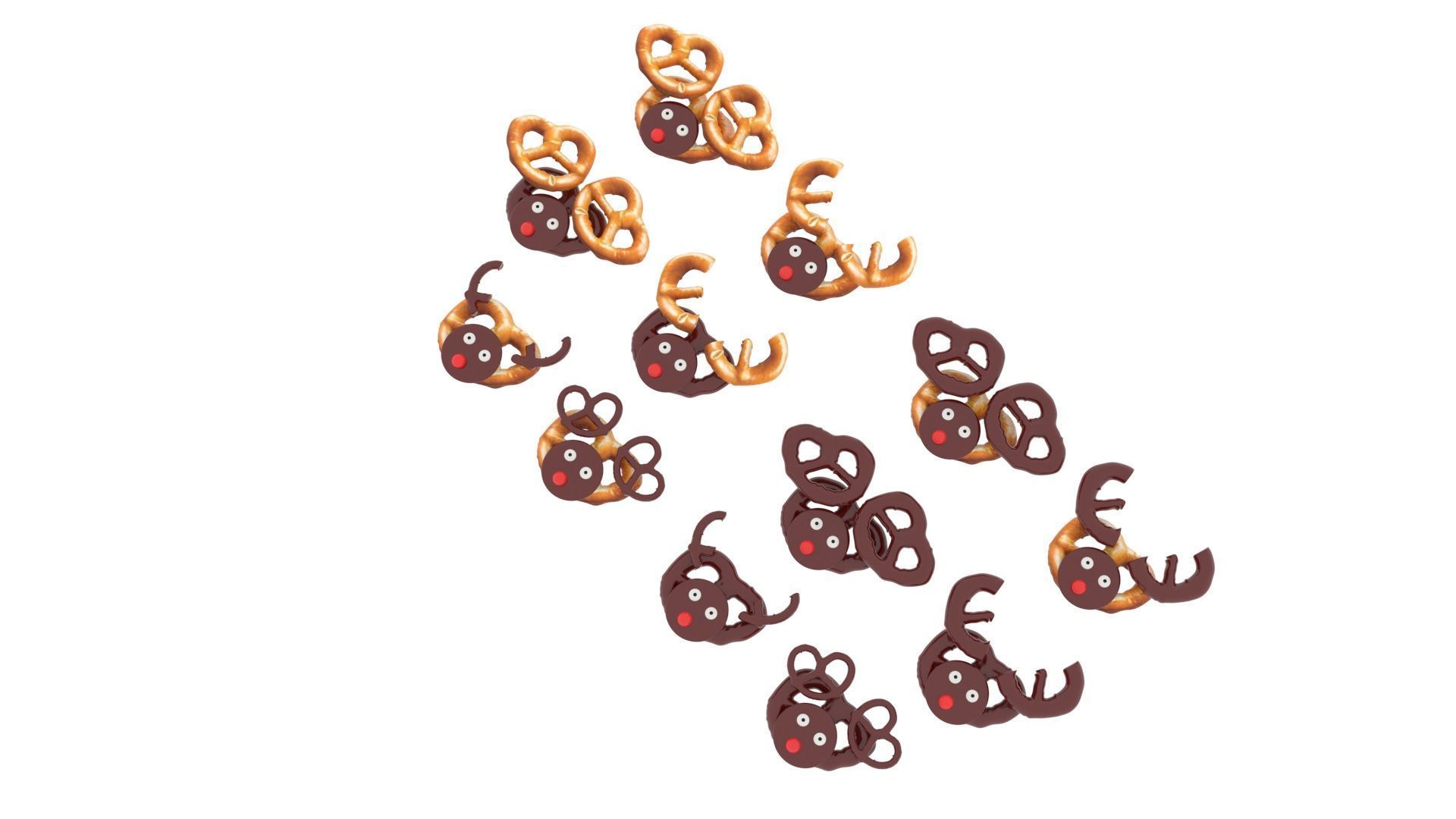 Reindeer Pretzels Set 3D model_9