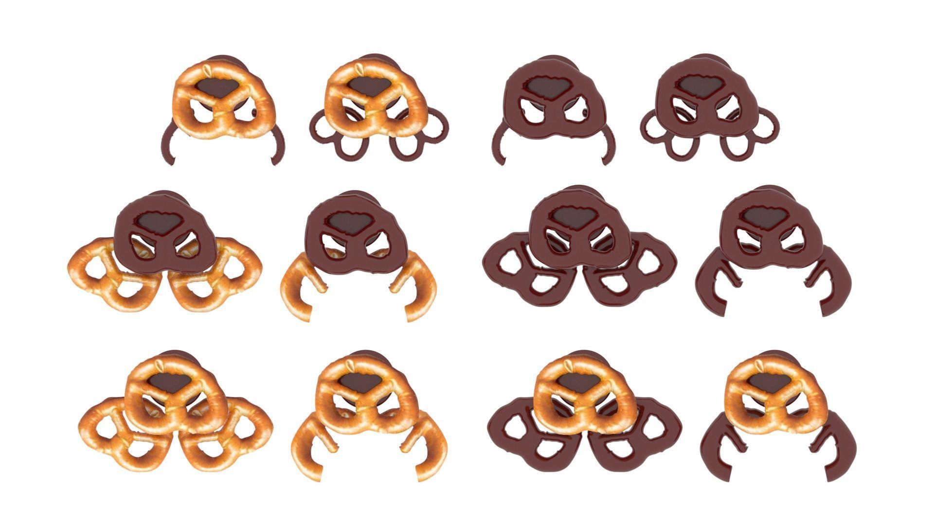 Reindeer Pretzels Set 3D model_17
